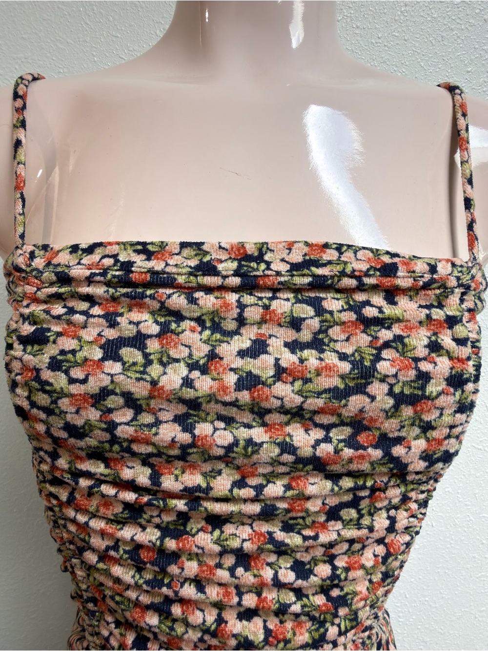 Amable Floral Ruched Drawstring Bodycon Mini Dress - Picture 3 of 5